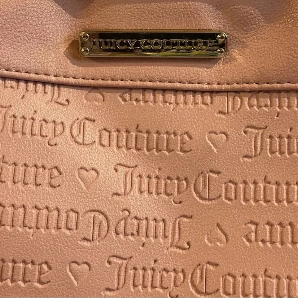 Juicy Couture Backpack w/ Mini Wallet Logo Light Jasmine Word Play Bag Pink EUC